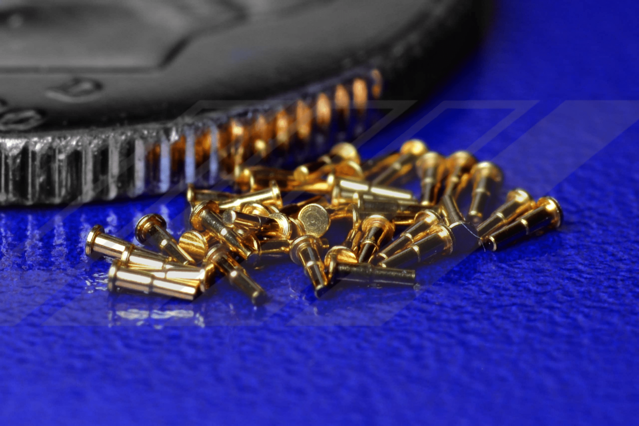 Gold plated components with watermark - Advanced Plating Technologies